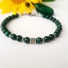 Bratara Malachit natural cu argint pentru prosperitate