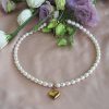 Colier elegant din perle cu pandant inima