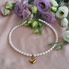 Colier elegant din perle cu pandant inima