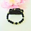 Bratara unisex din pietre naturale, onix negru si jasper verde