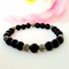 Bratara unisex din pietre naturale, onix negru si jasper verde