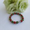 Bratara jad verde si coral rosu pentru Craciun