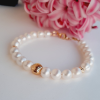 Bratara perle naturale de calitate cu accesorii placate aur 14K
