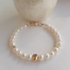Bratara perle naturale de calitate cu accesorii placate aur 14K
