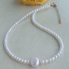 Colier elegant perle naturale de calitate si accesorii placate