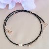 Colier spinel pietre microfatetate cu accesorii rodiate