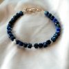 Bratara deosebita din Lapis lazuli natural, elemente placate aur 14K