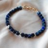 Bratara deosebita din Lapis lazuli natural, elemente placate aur 14K