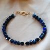Bratara deosebita din Lapis lazuli natural, elemente placate aur 14K